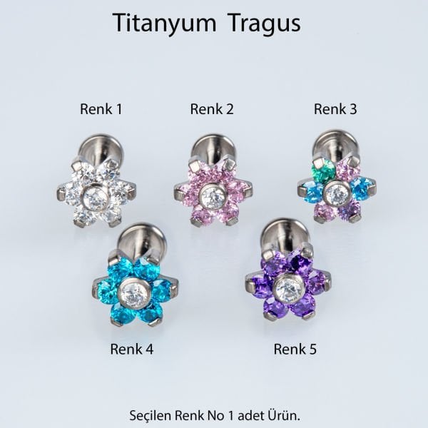 Piercing Titanyum Tragus Çiçek