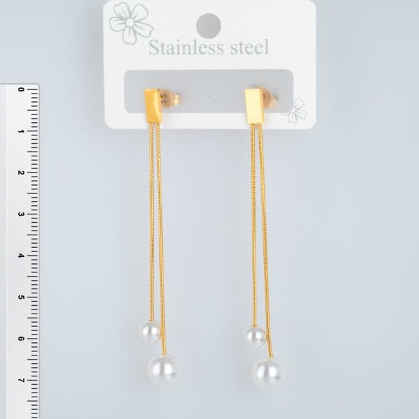 Steel Earrings Pearl - 1 Pair