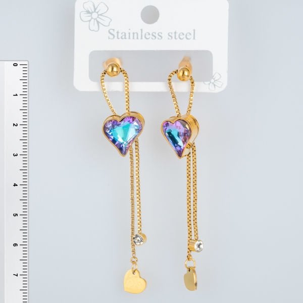 Çelik Küpe Kalp - 1  Çift