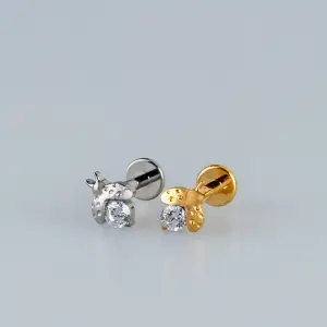 Toptan G23 Titanyum Ateş Böceği Piercing Beyaz 8mm