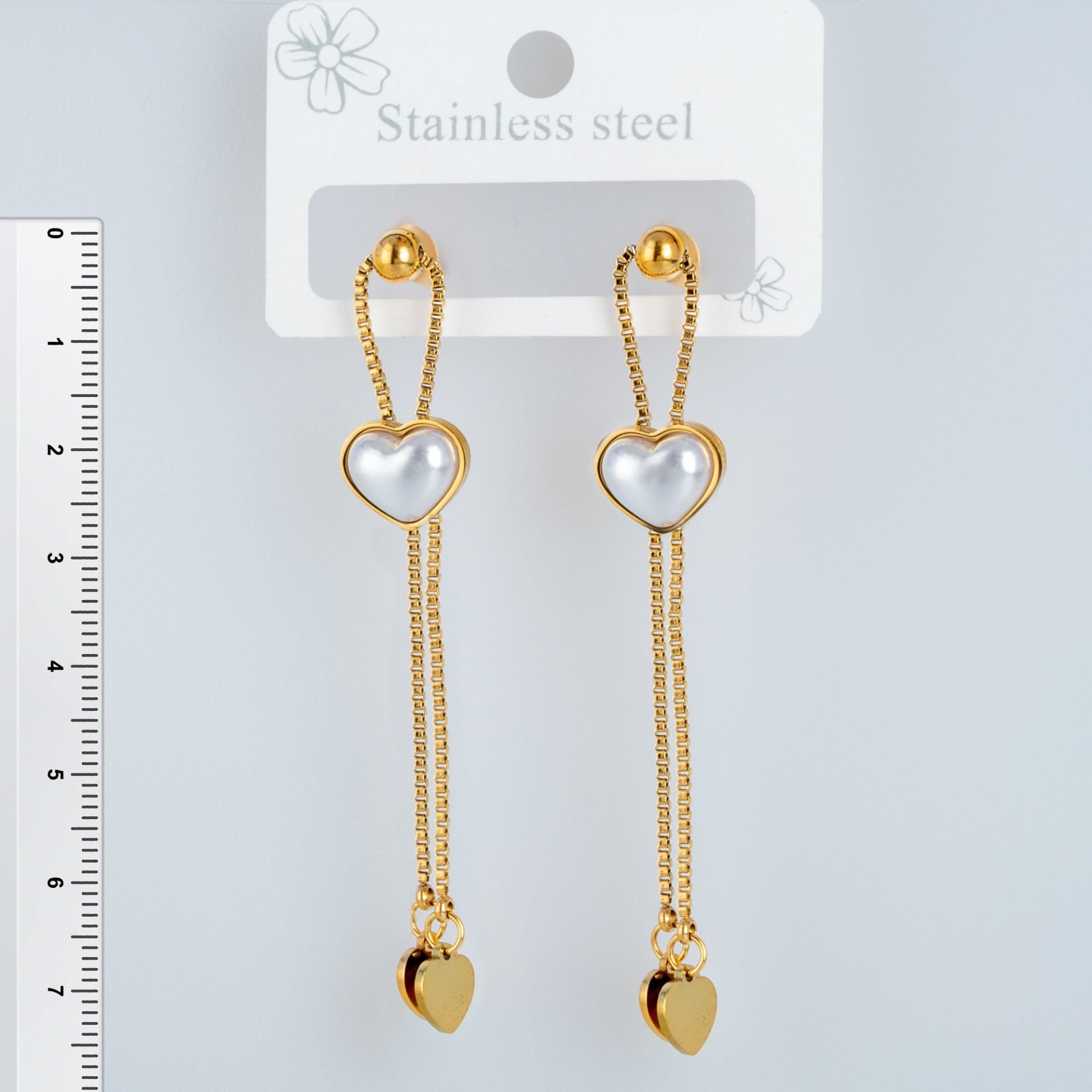 Steel Earring Heart - 1 Pair