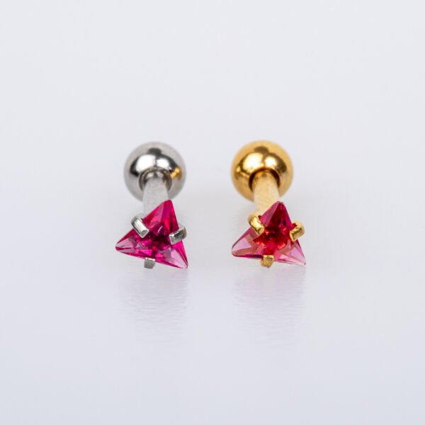 Piercing Tragus 3mm Üçgen Taş