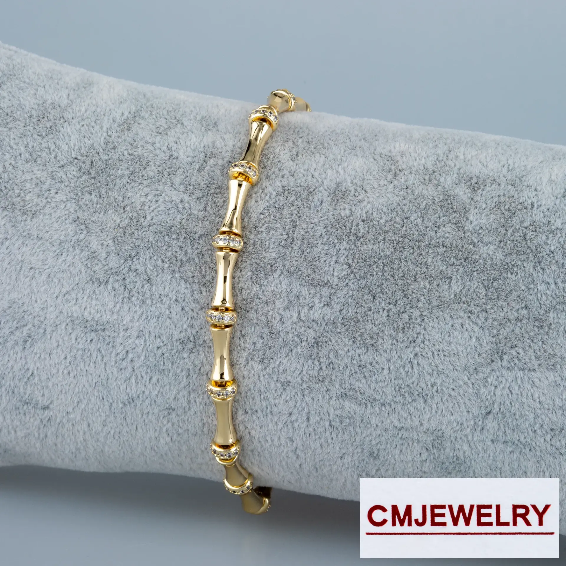 CM Jewelry 14K Zincir Taşlı Bileklik