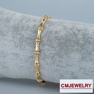 CM Jewelry 14K Zincir Taşlı Bileklik