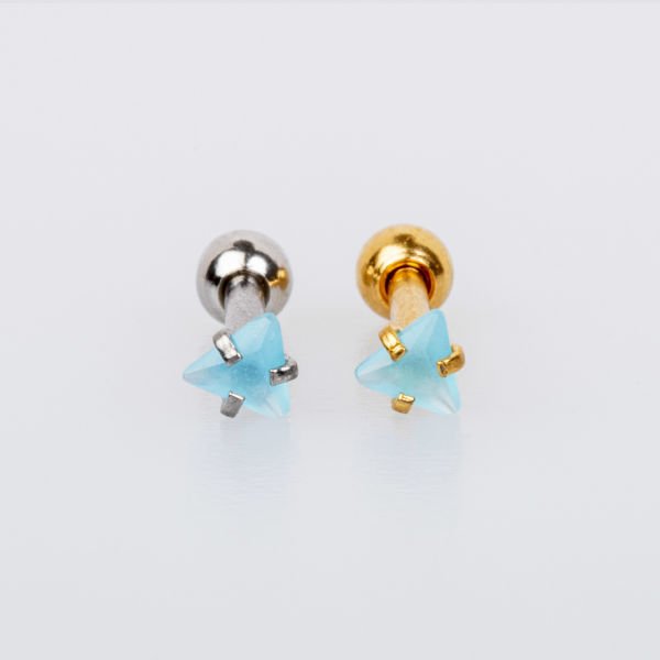 Piercing Tragus 3mm Üçgen Taş