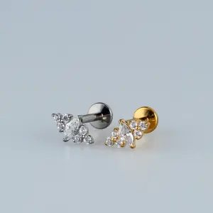 Toptan G23 Titanyum Markiz Küme Piercing Beyaz 8mm