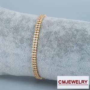 CM Jewelry 14K Zincir Taşlı Bileklik