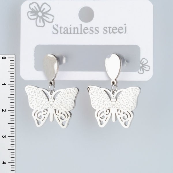 Steel Earring Butterfly - 1 Pair