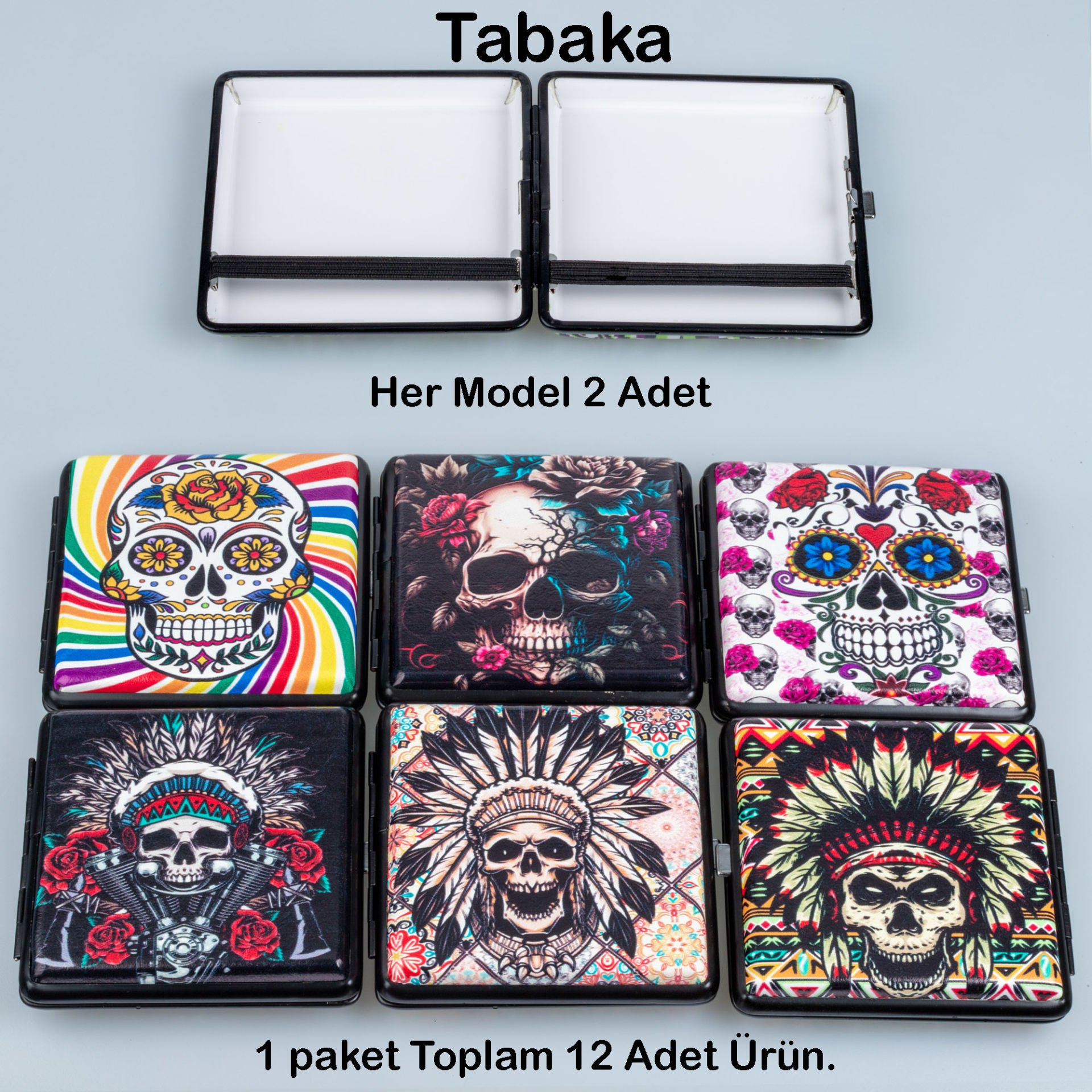 Tabaka Metal Kutu Paket 12 Adet