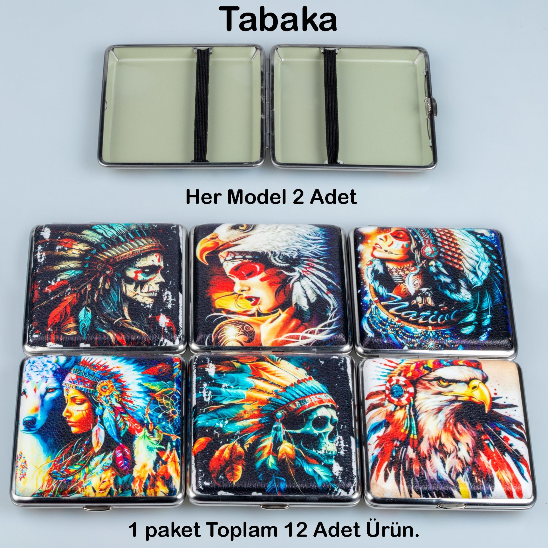 Tabaka Metal Kutu Paket 12 Adet