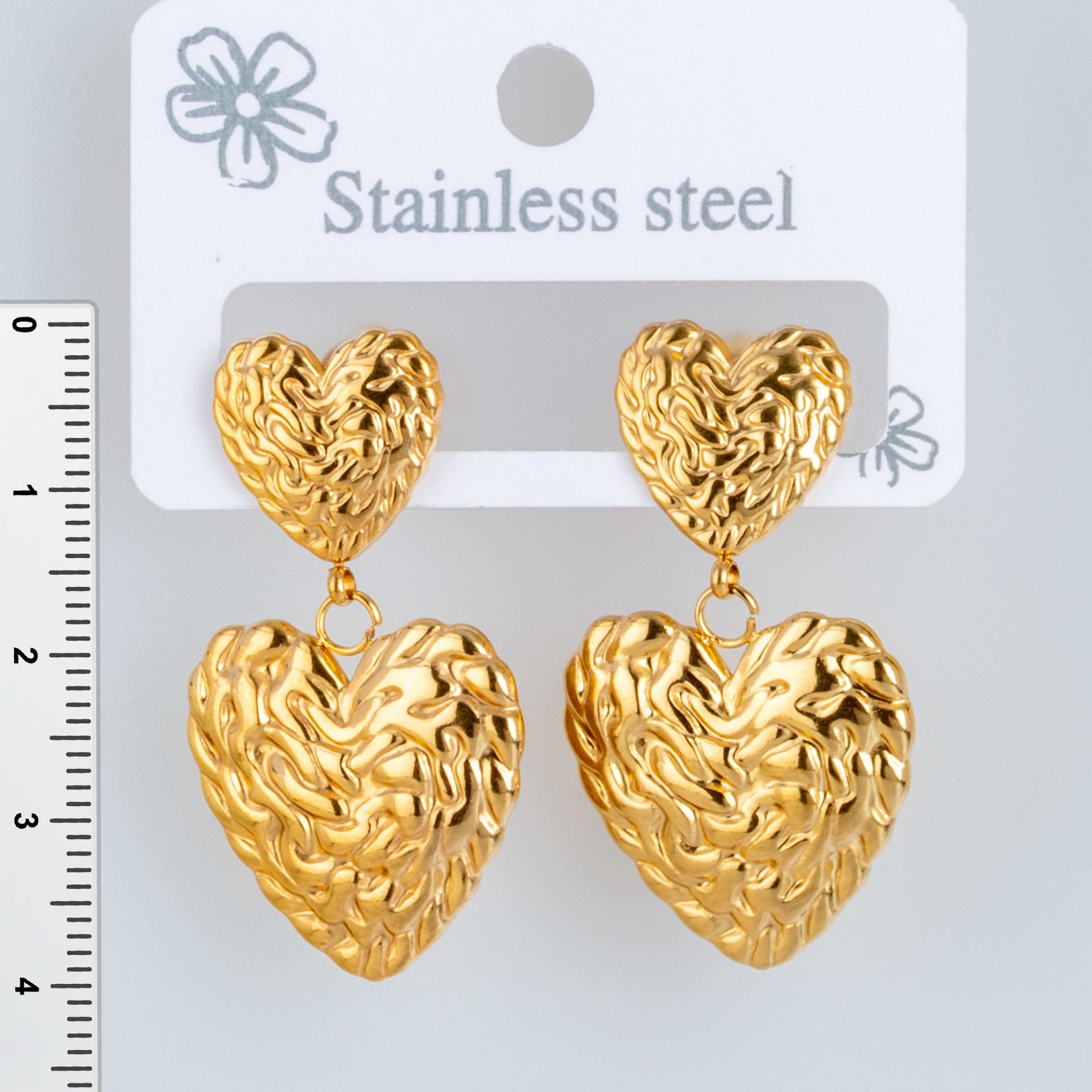 Steel Earring Heart - 1 Pair