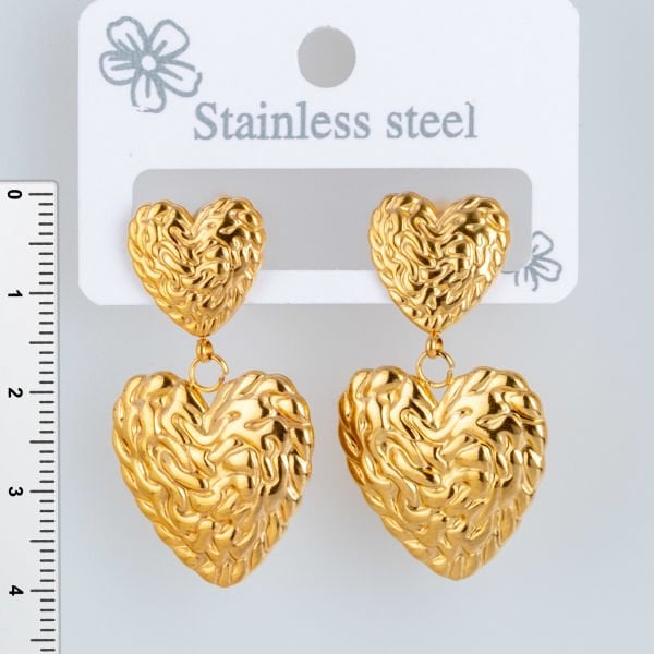 Steel Earring Heart - 1 Pair