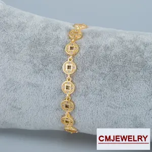CM Jewelry 14K Zincir Taşlı Bileklik