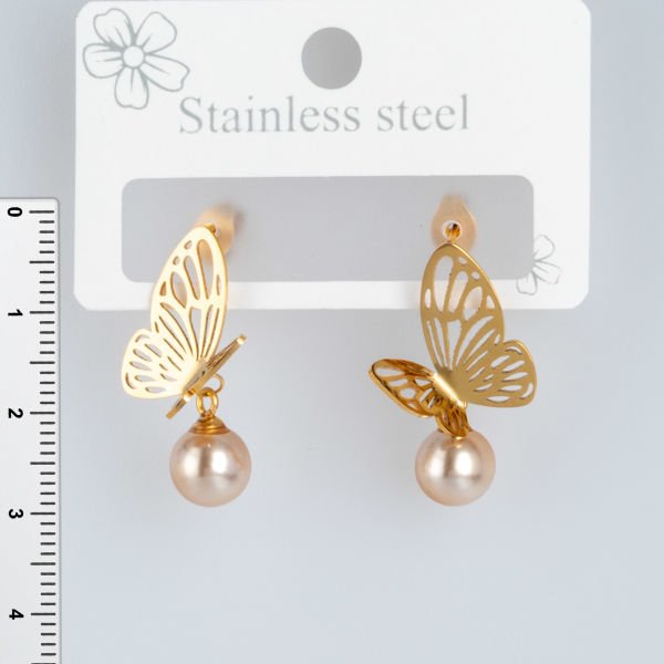 Steel Earring Butterfly - 1 Pair