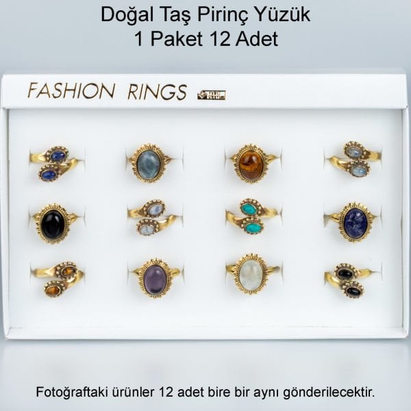 Natural Stone Brass Ring-Package