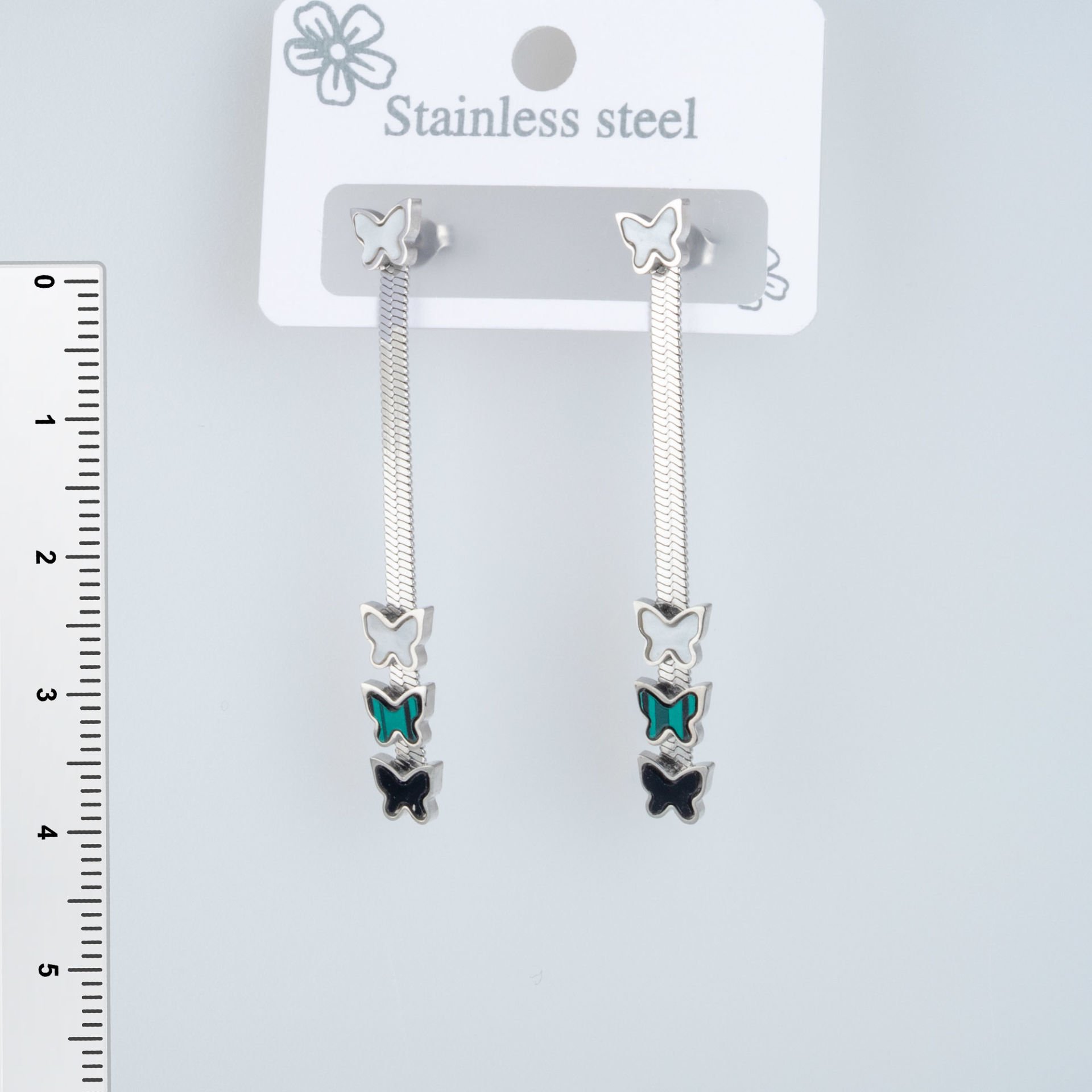 Steel Earring Butterfly - 1 Pair