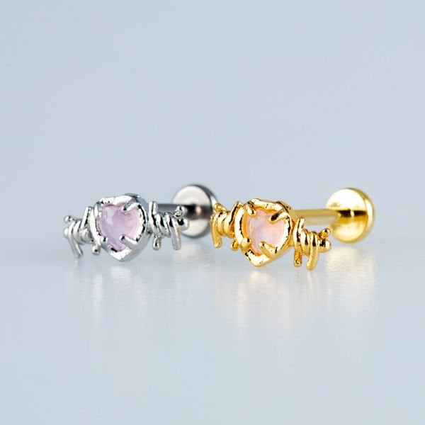 Piercing Tragus Heart Barbed Wire