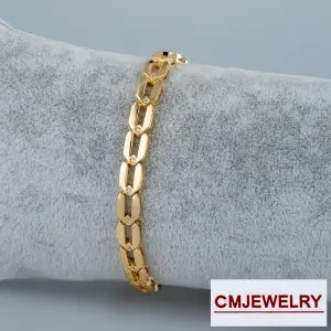 CM Jewelry 14K Zincir Taşlı Bileklik