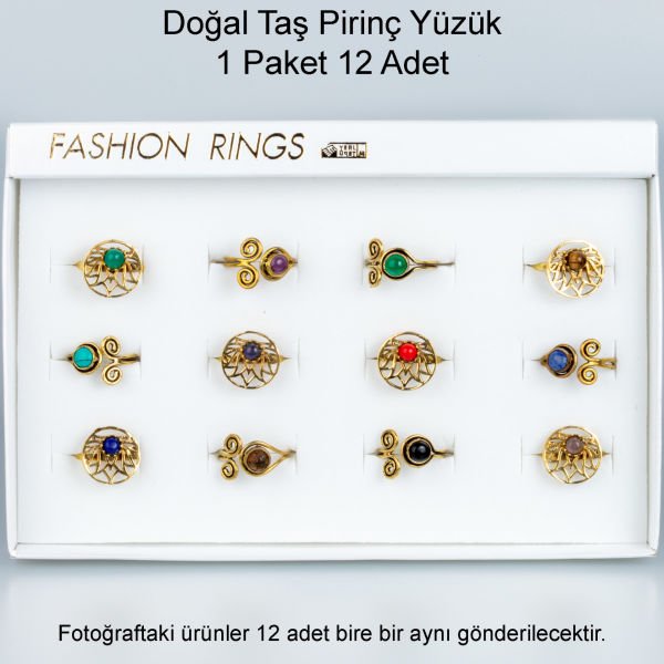Natural Stone Brass Ring-Package