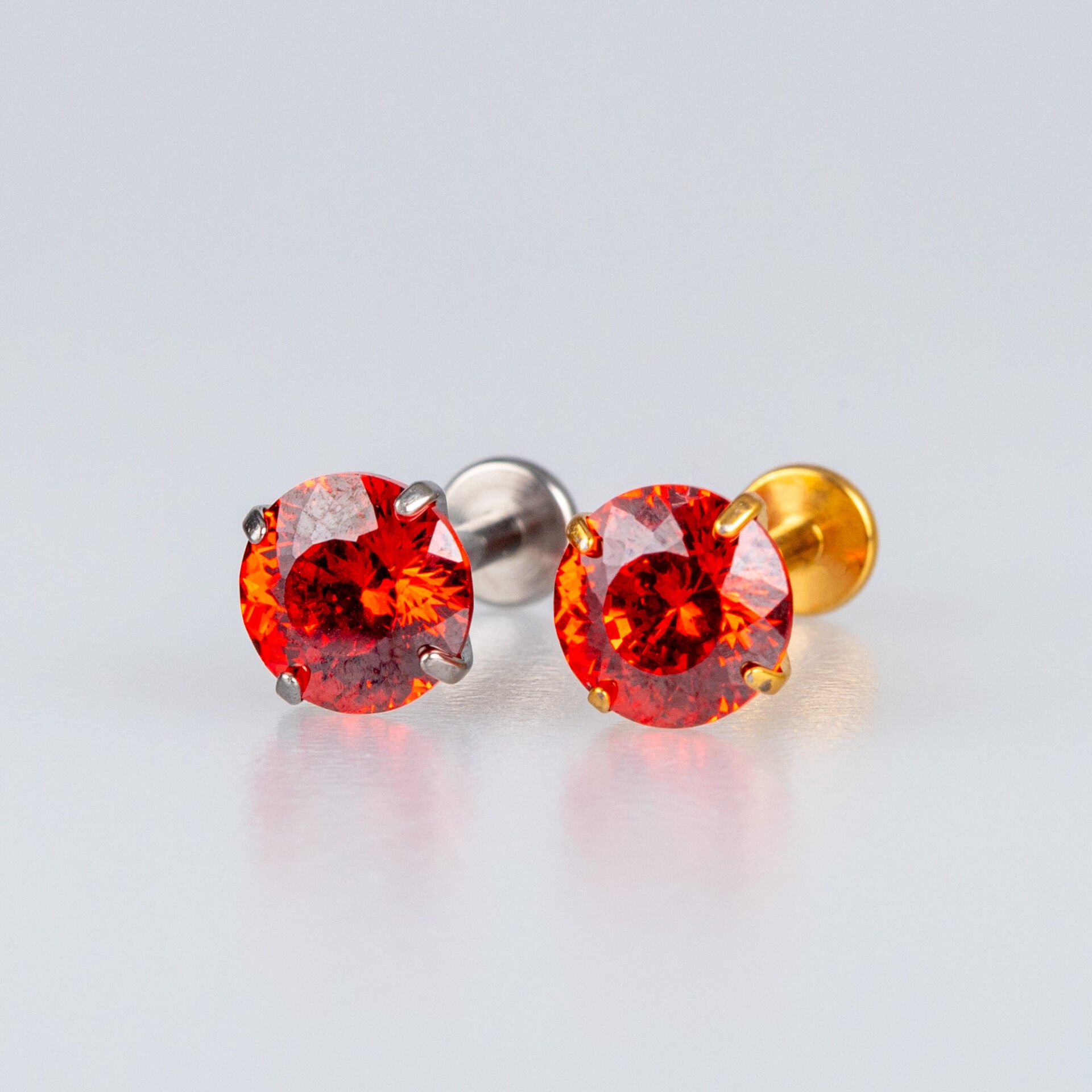 Piercing Titanyum Labret 6mm Taş