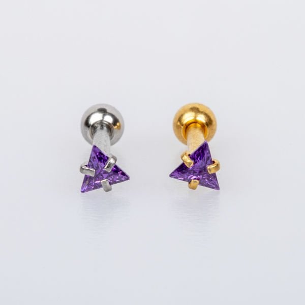 Piercing Tragus 3mm Üçgen Taş