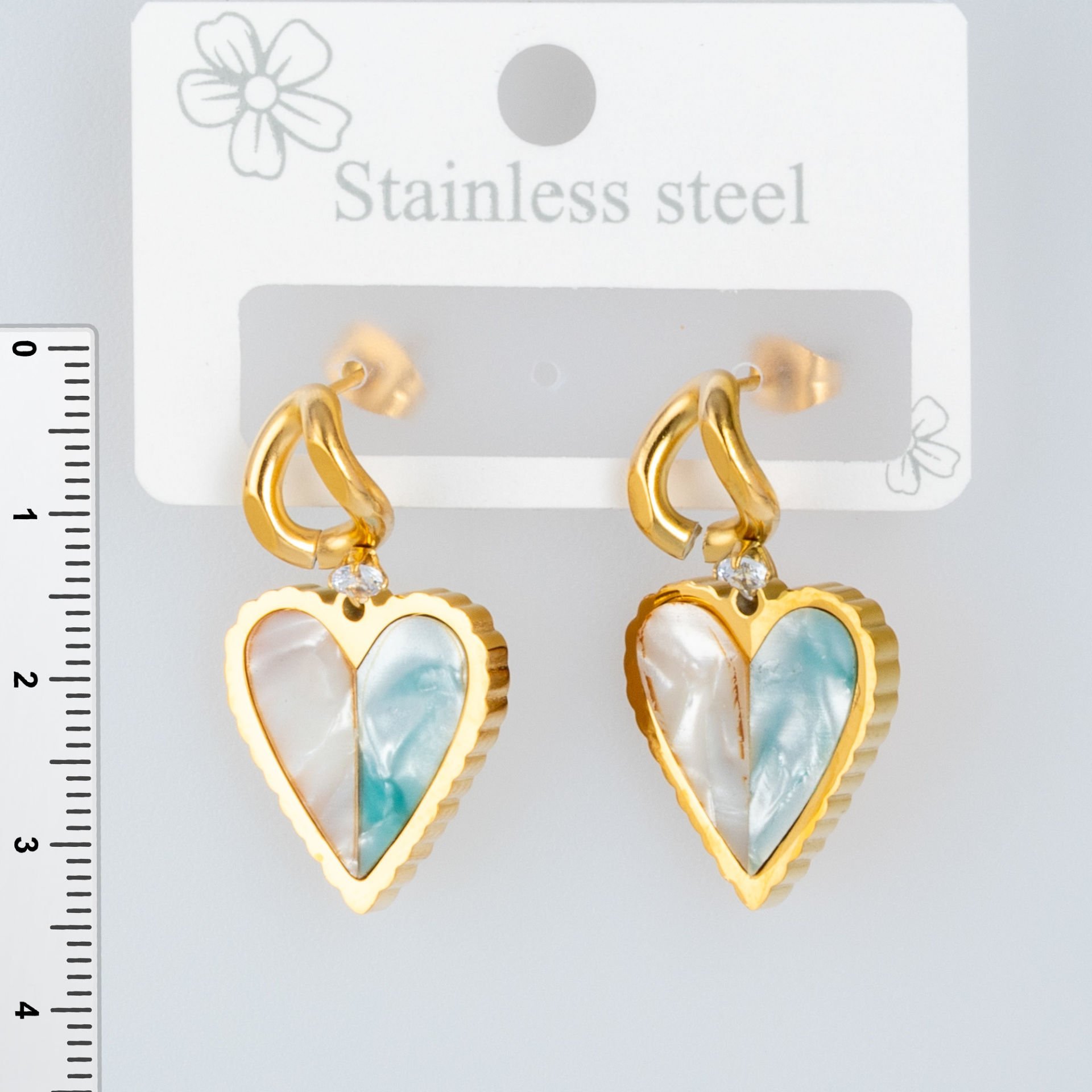Steel Earring Heart - 1 Pair