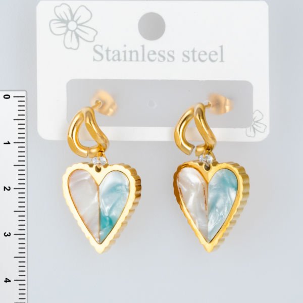 Çelik Küpe Kalp - 1  Çift