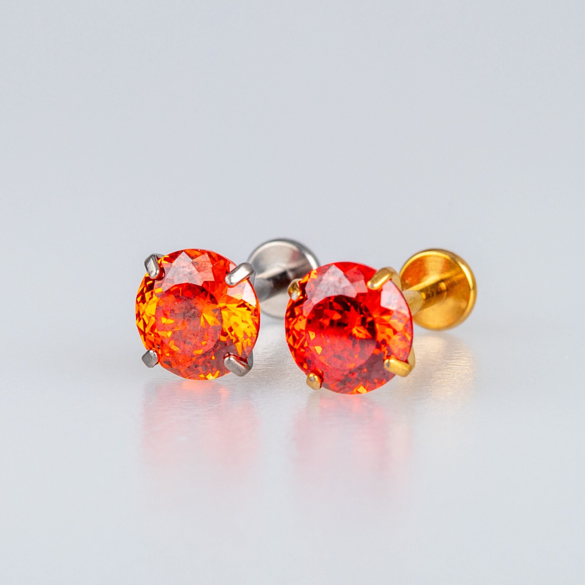 Piercing Titanyum Labret 6mm Taş