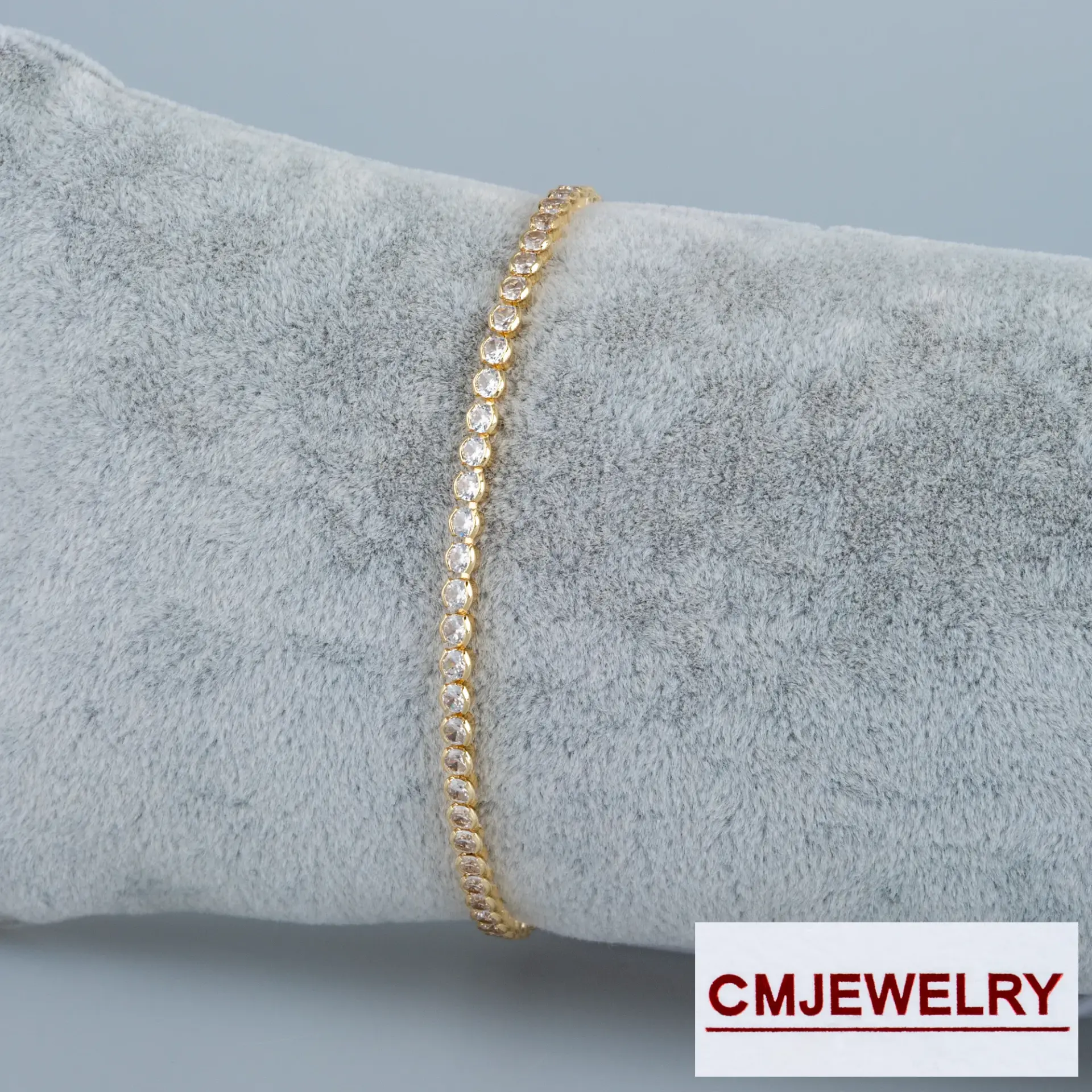 CM Jewelry 14K Zincir Taşlı Yıldız Bileklik