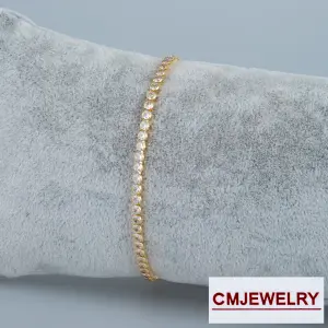 CM Jewelry 14K Zincir Taşlı Yıldız Bileklik