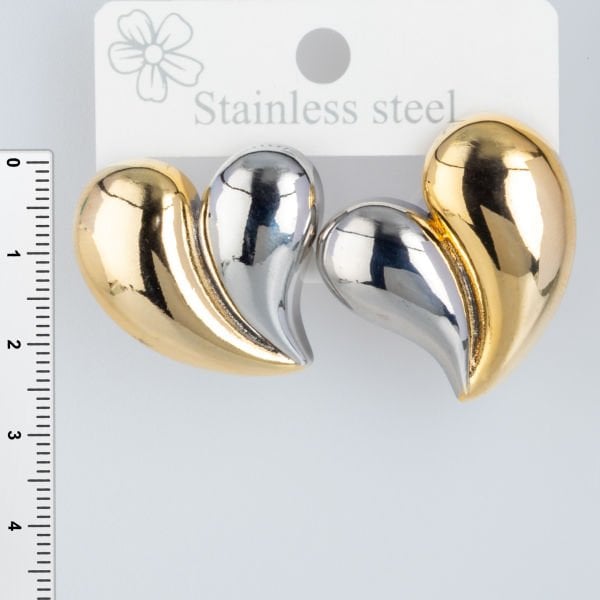 قرط من الفولاذ على شكل قلب - زوج واحد