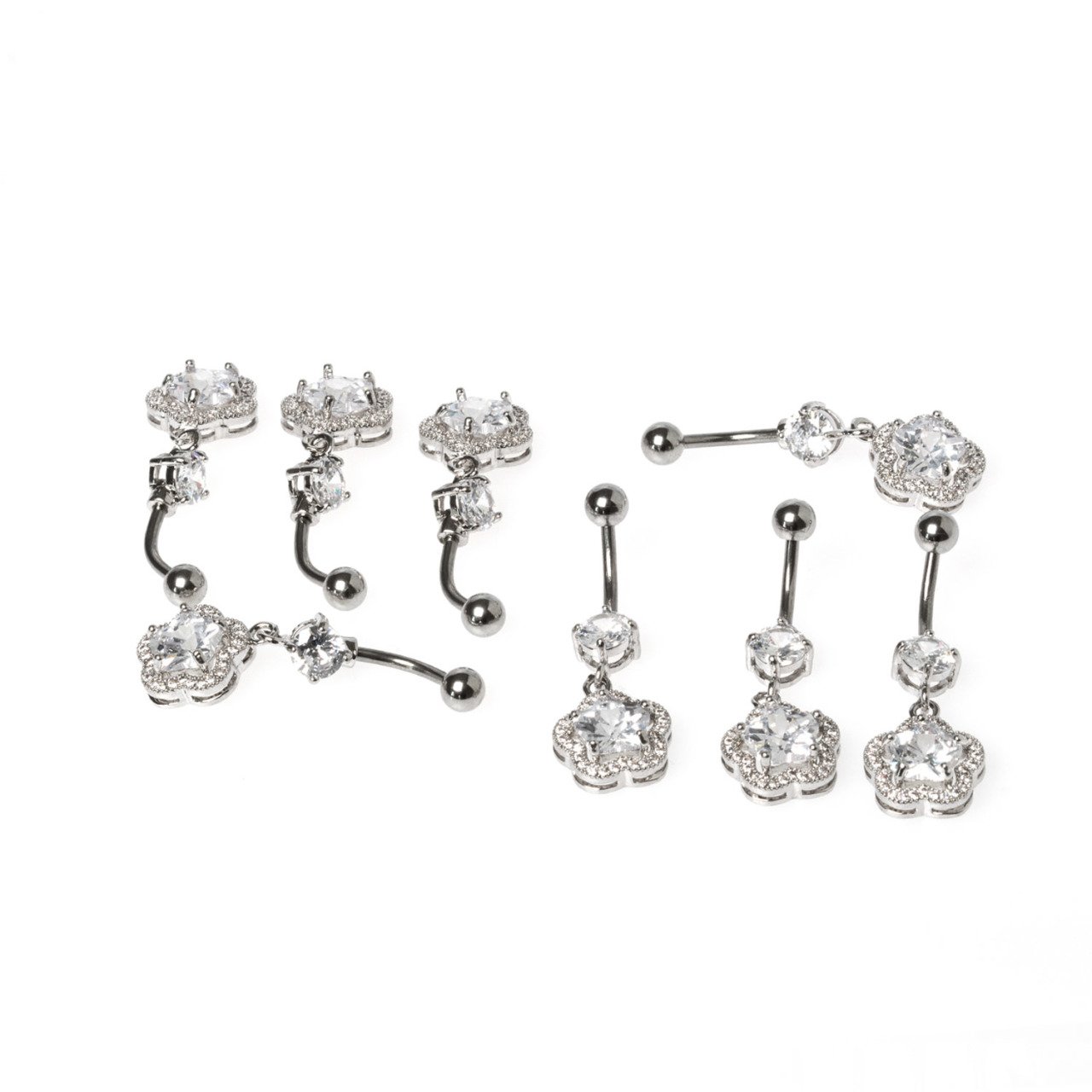 Toptan 316L Çelik Piercing Göbek Çiçek Obje Pirinç