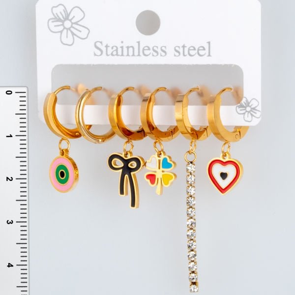 Steel Earrings - 6 Pieces