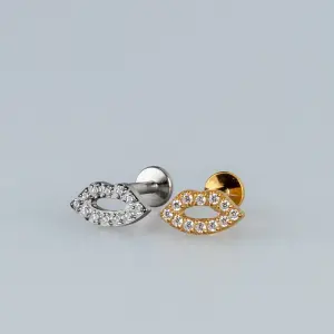 Toptan G23 Titanyum Dudak Piercing Beyaz 8mm