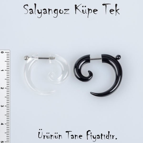 Salyangoz Küpe-Tek Şeffaf