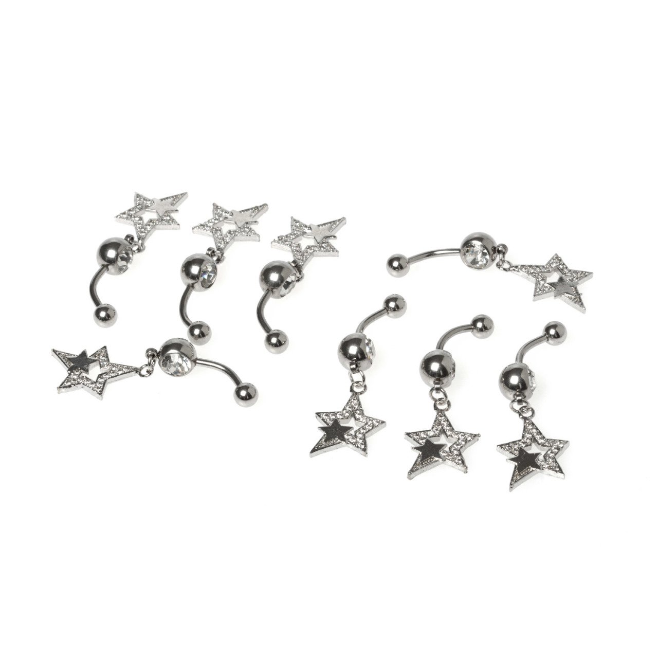 Toptan 316L Çelik Piercing Göbek Yıldız Obje Pirinç