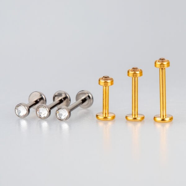 Piercing Titanyum Labret 3mm Taş