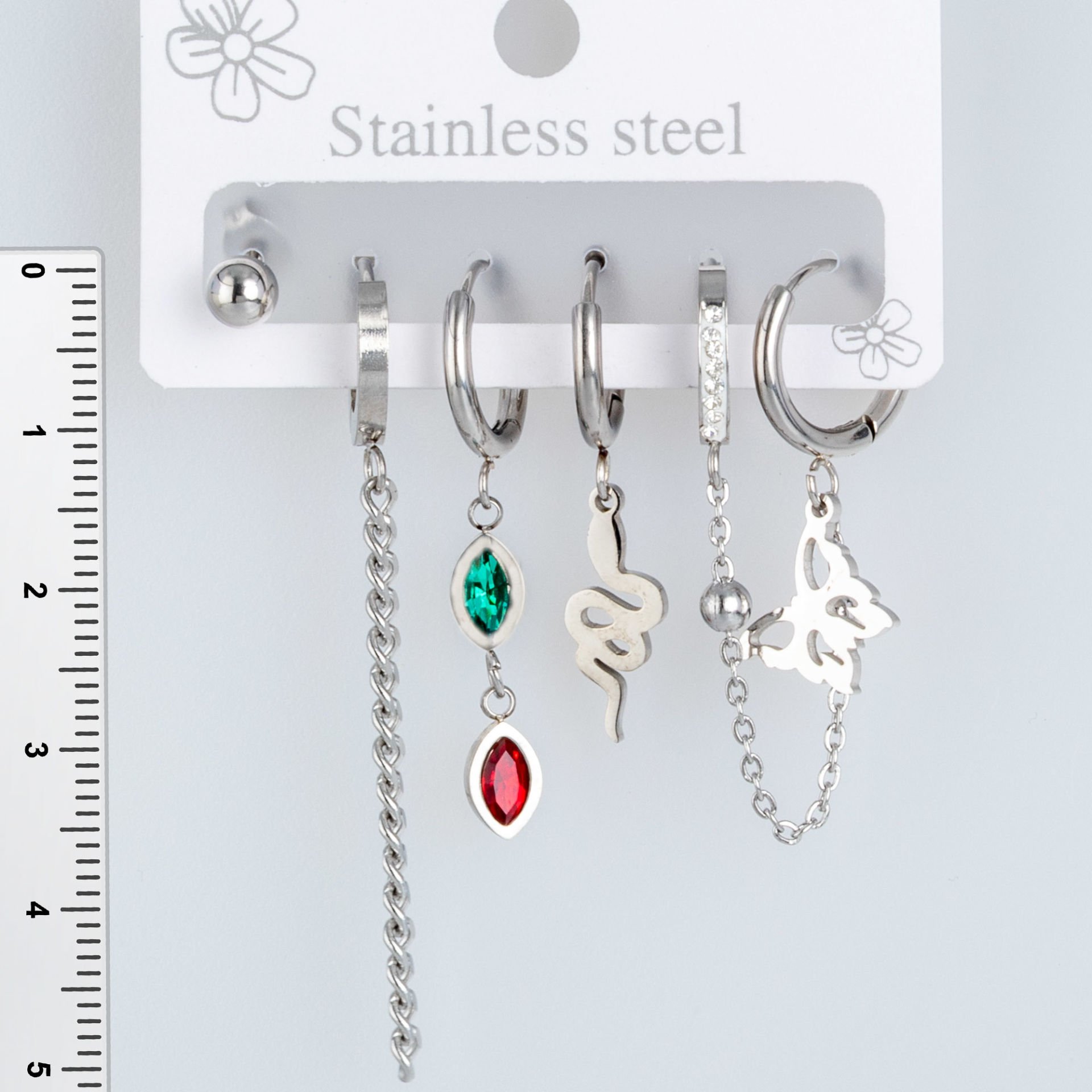 Steel Earrings - 6 Pieces