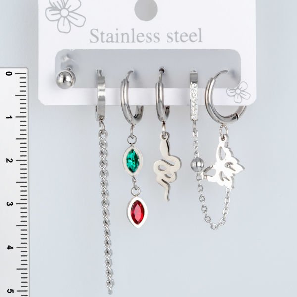 Çelik Küpe - 6  Adet