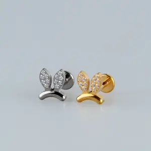 Toptan G23 Titanyum Tavşan Kulak Piercing Beyaz 8mm