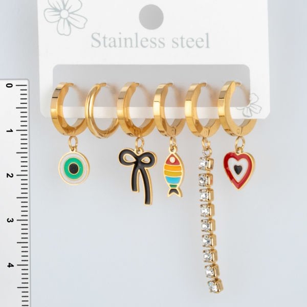 Çelik Küpe - 6  Adet