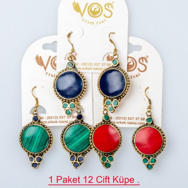 Brass Earring Pack 12 Pairs Mix