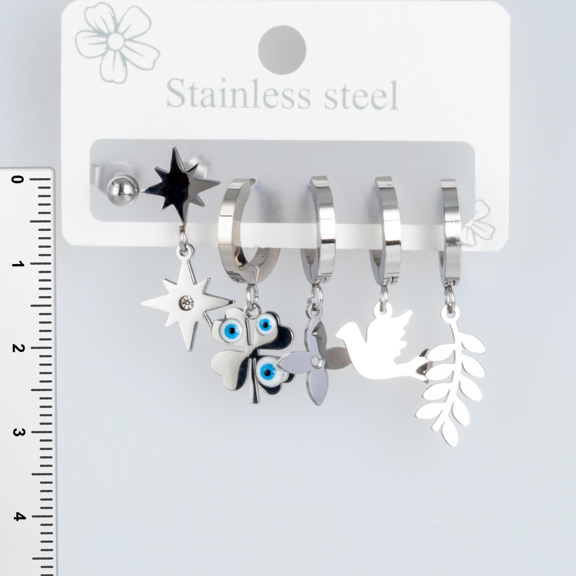 Steel Earrings - 6 Pieces