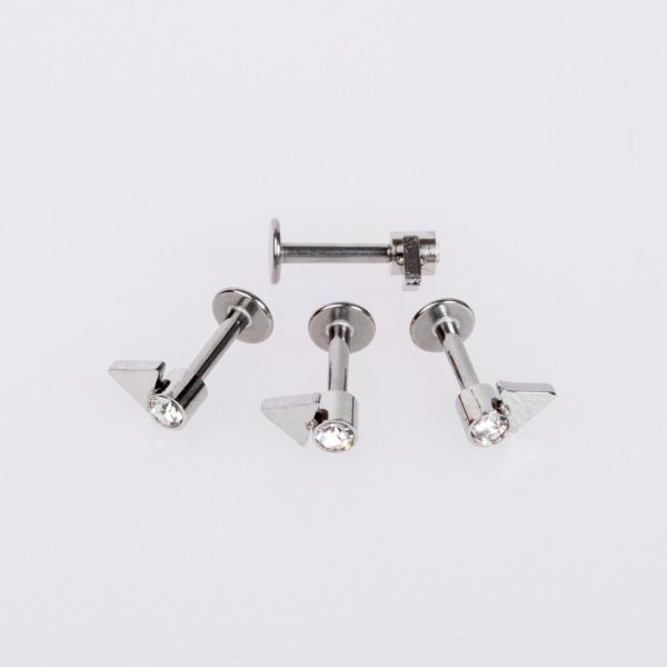 Piercing Çelik  Tragus Swaroski Taş.