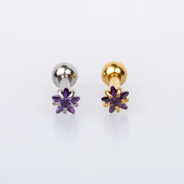 Piercing Tragus 3mm Yıldız Taş