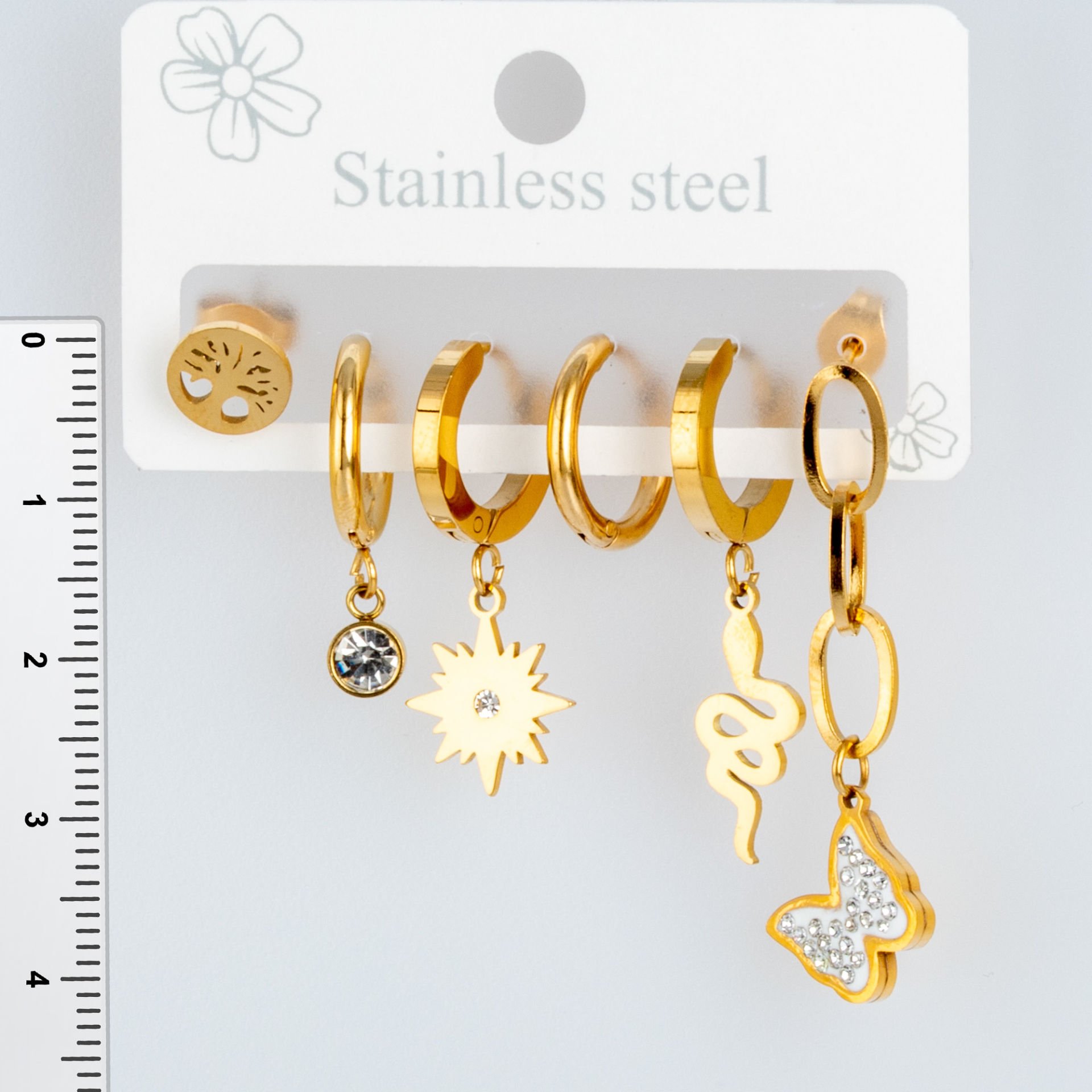 أقراط فولاذية - 6 قطع