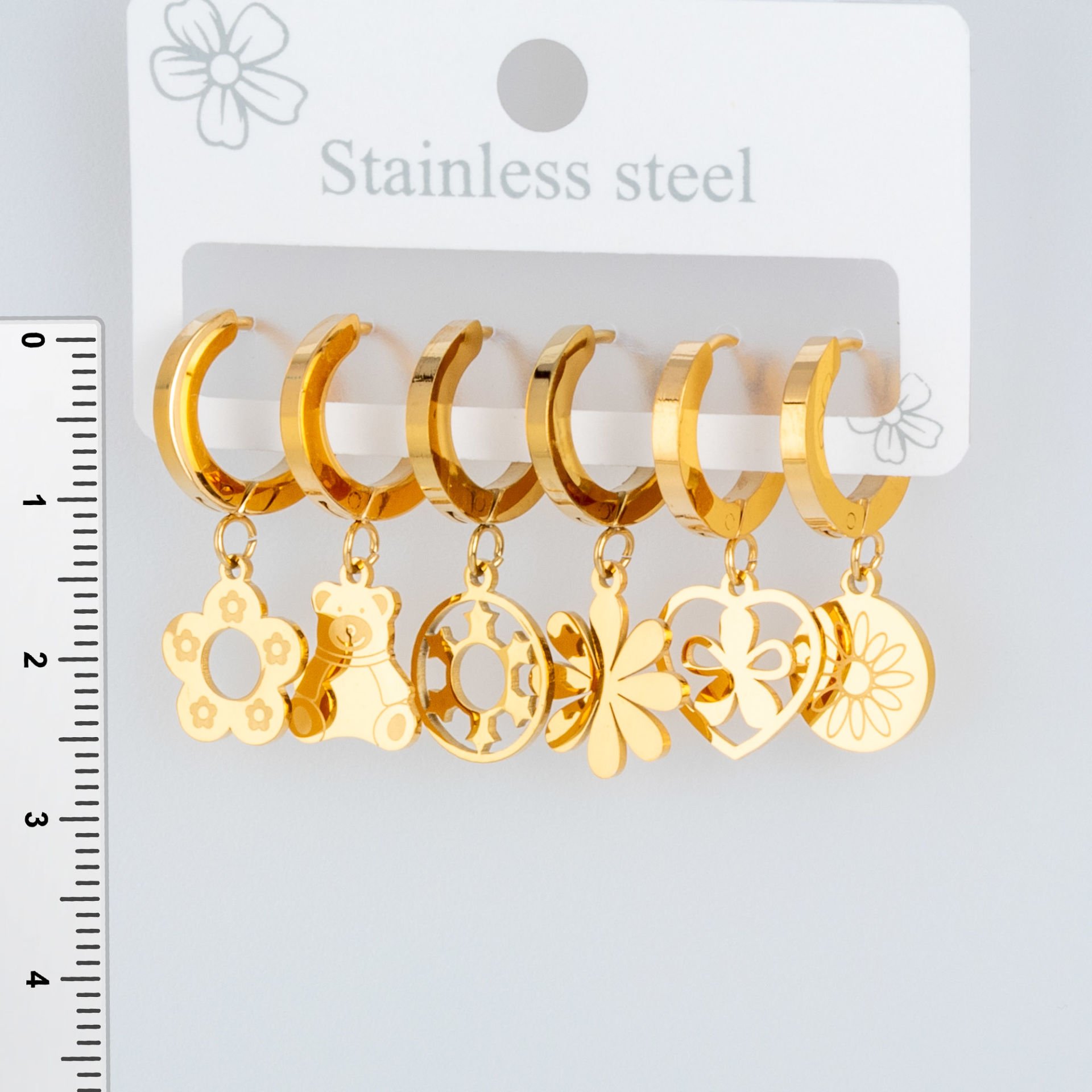 Steel Earrings - 6 Pieces