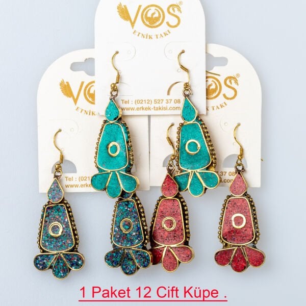 Brass Earring Pack 12 Pairs Mix