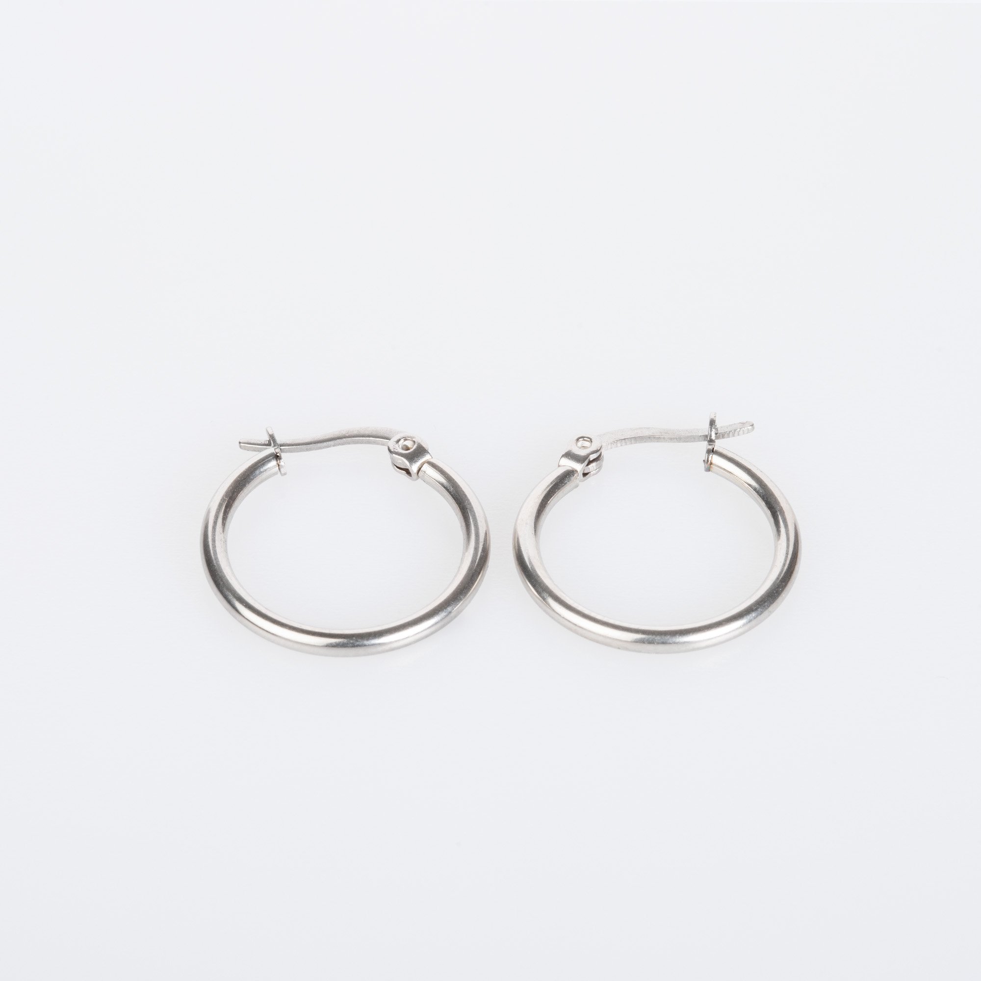 Steel Hoop Earrings - Pair