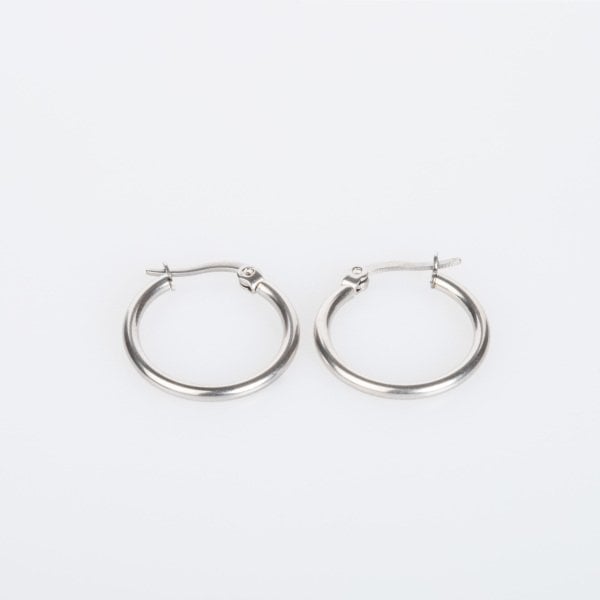 Steel Hoop Earrings - Pair